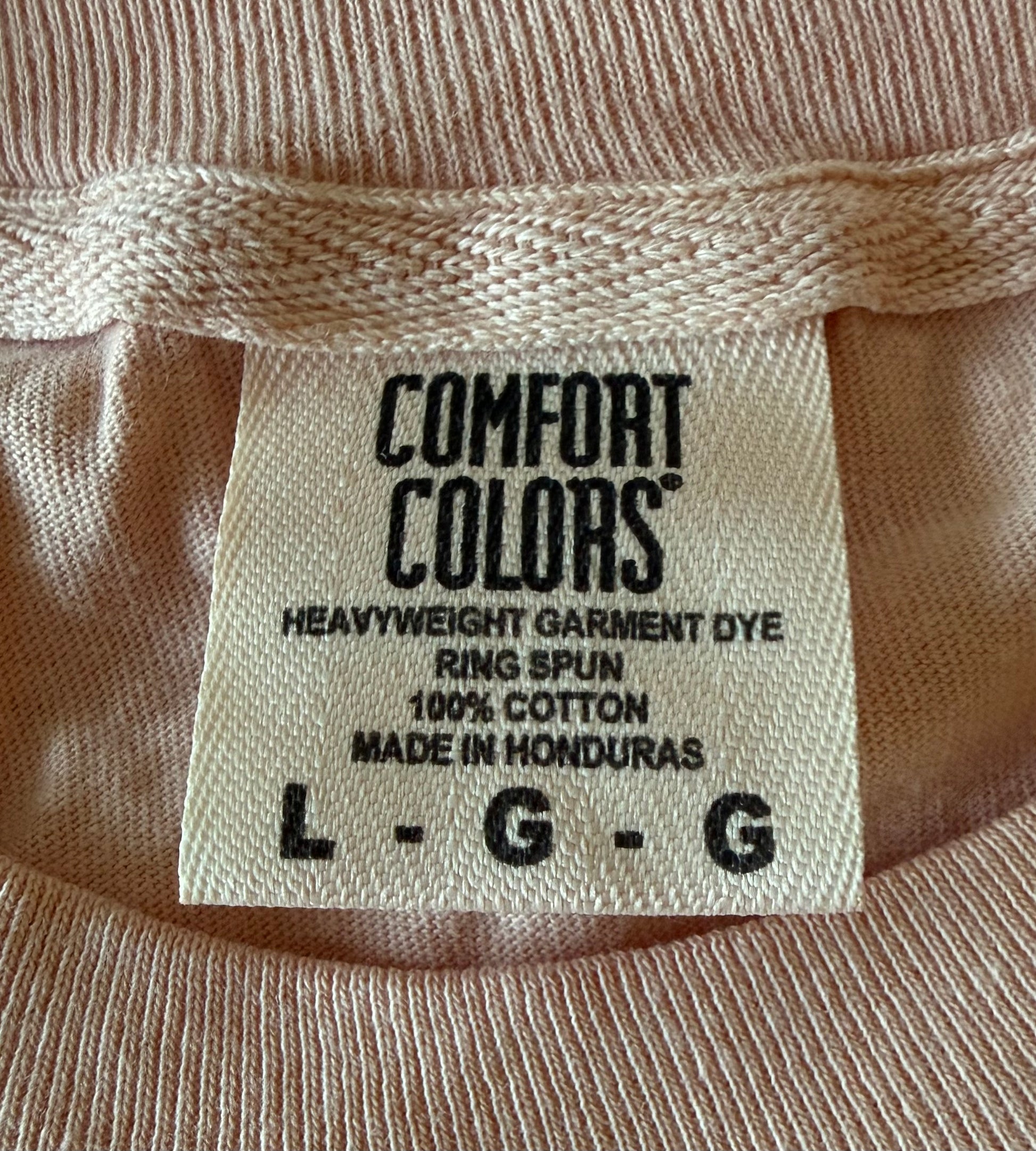 comfort Colors size tag 