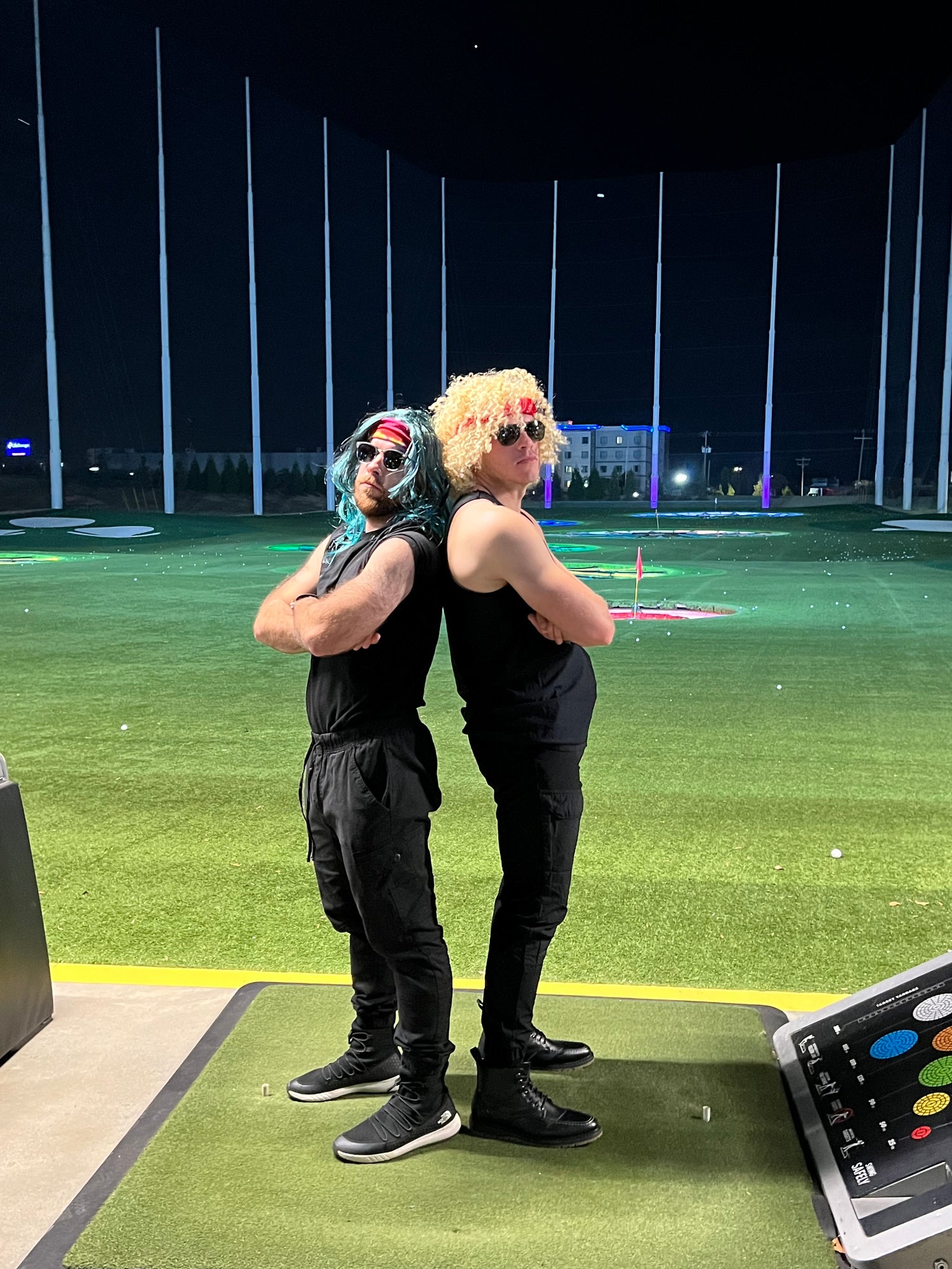 On-Brand Golf founders at topgolf showing off their style