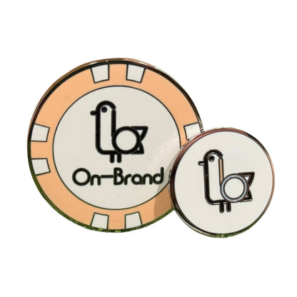 Peach and cream On-Brand Golf poker-chip ball marker set