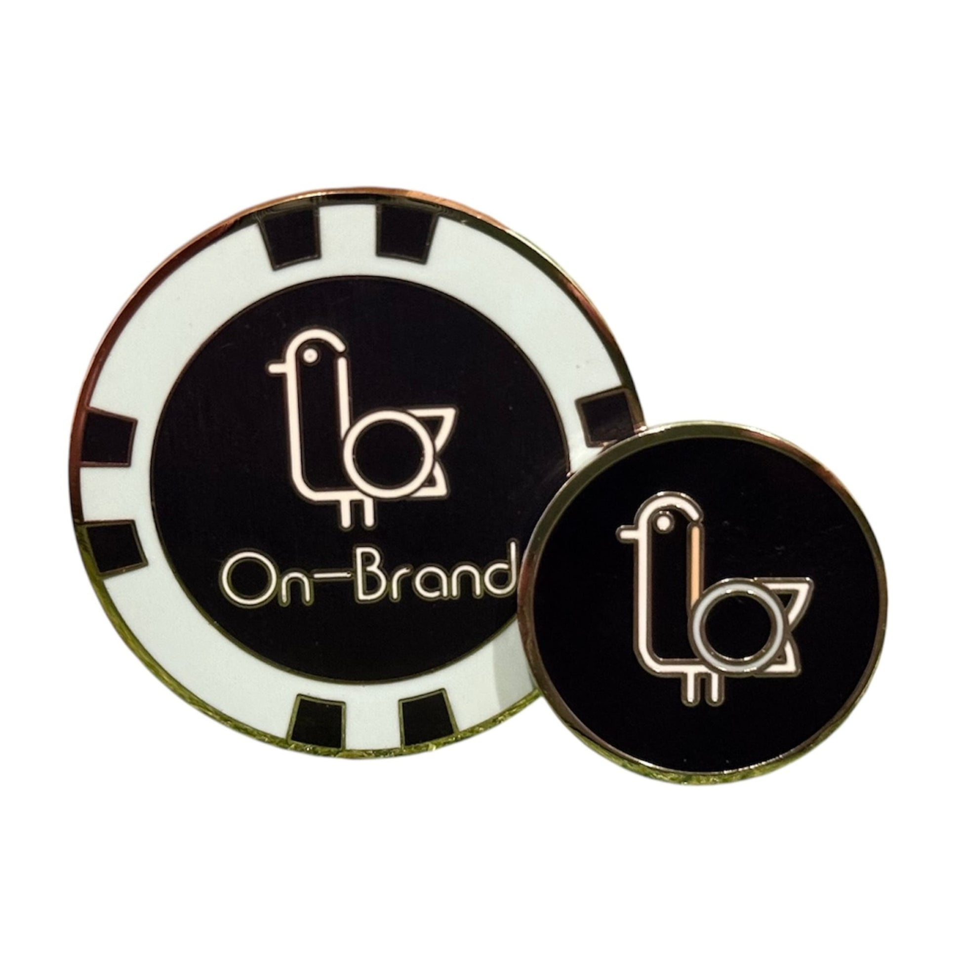 Seafoam and black On-Brand Golf poker-chip ball marker set