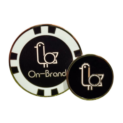 Seafoam and black On-Brand Golf poker-chip ball marker set