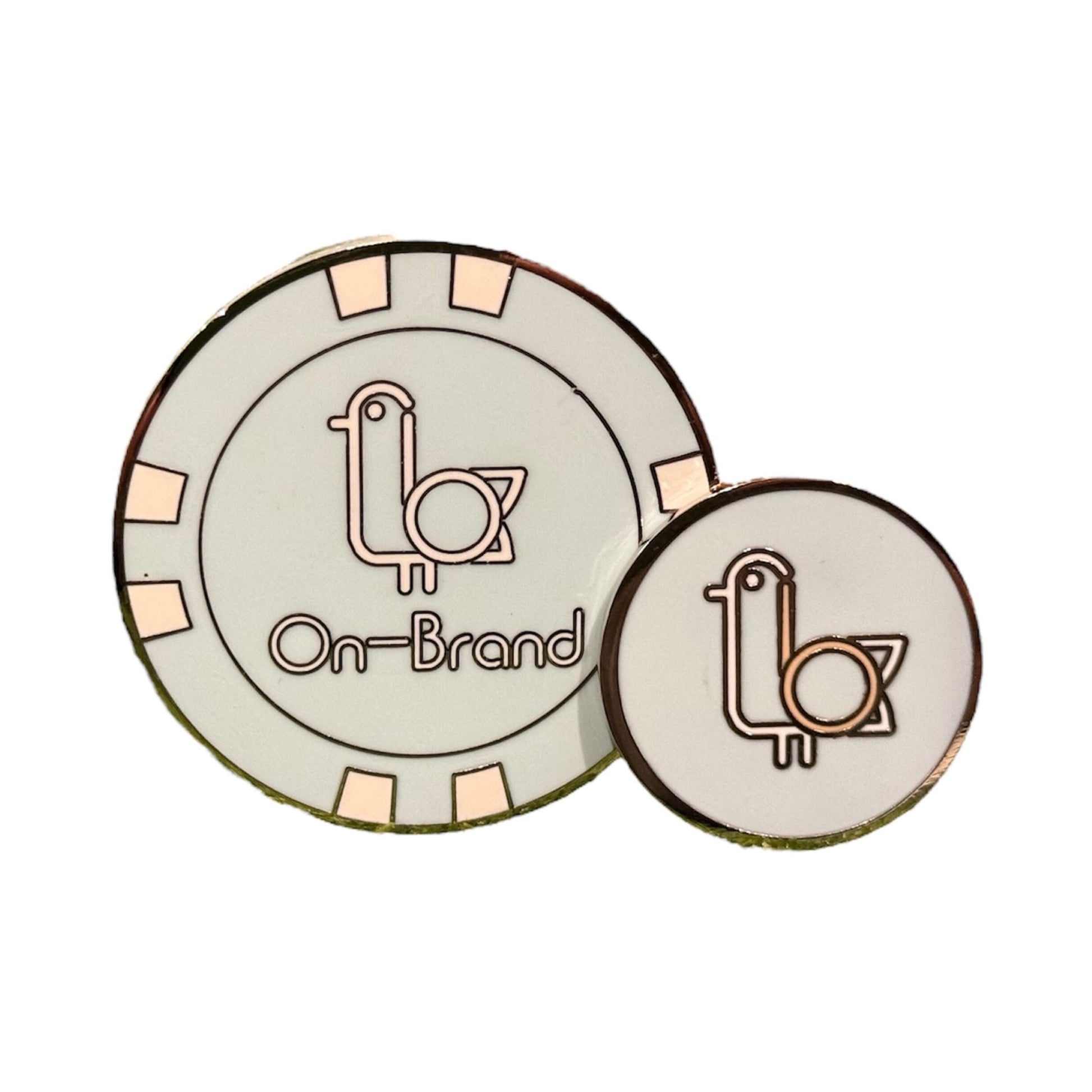Seafoam On-Brand Golf poker-chip ball marker with seagull logo