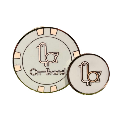 Seafoam On-Brand Golf poker-chip ball marker with seagull logo
