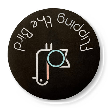 On-Brand Golf round black 'Flipping the Bird' vinyl sticker with the seagull logo