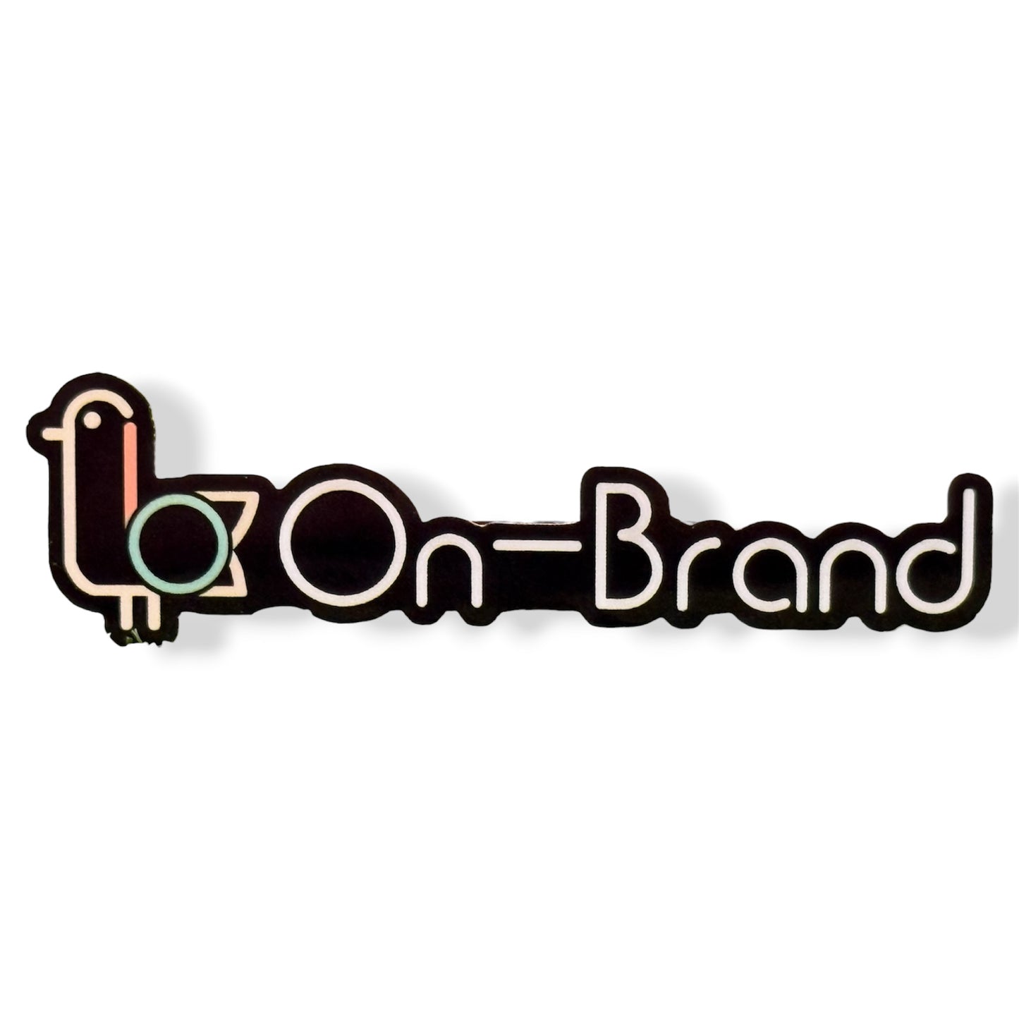 On-Brand Golf die-cut sticker — seagull logo beside the 'On-Brand' wordmark