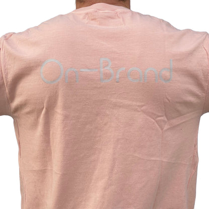 On-Brand Golf peach cotton t-shirt, back view on a model