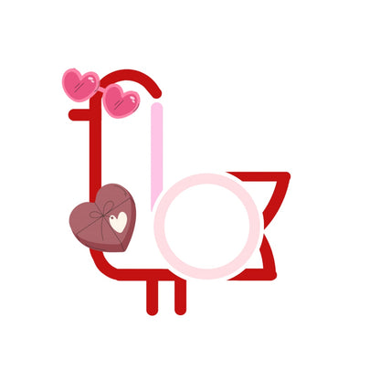 On-Brand Golf Valentine's Day seagull graphic surrounded by hearts